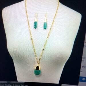 NWOT Kendra Scott Freida necklace Freida Linear earring Statement Set Amazonite